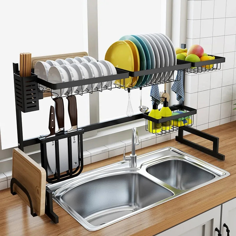 Stainless Steel U-shaped Kitchen Dish Rack - Glide Goods LLC