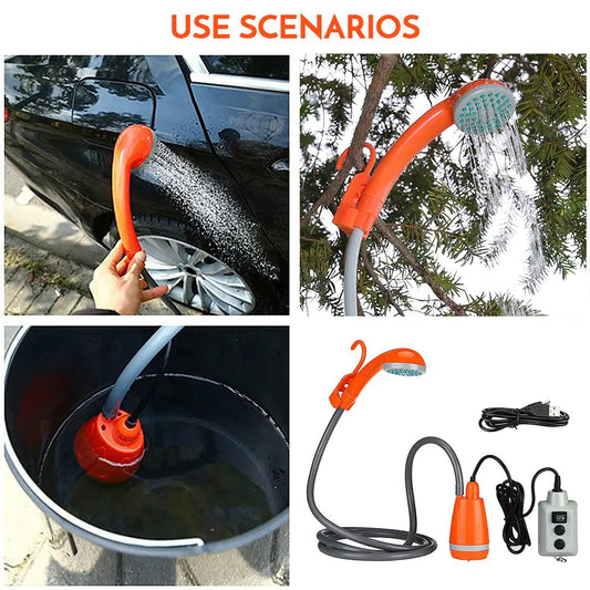 Rechargeable Outdoor Shower. - Glide Goods LLC