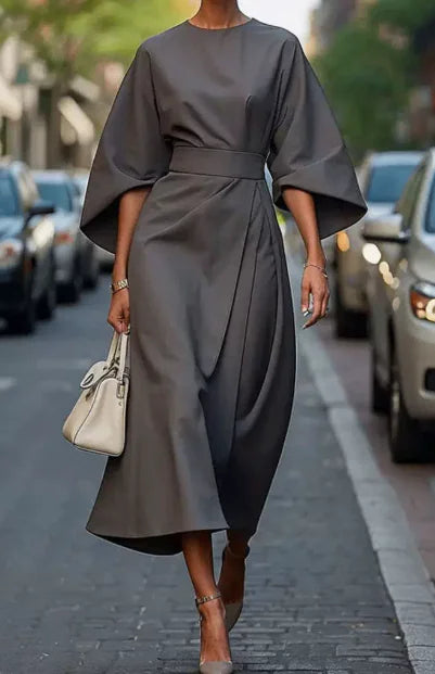 Juliette™ Elegant Belted Dress with Timeless Style - Glide Goods LLC