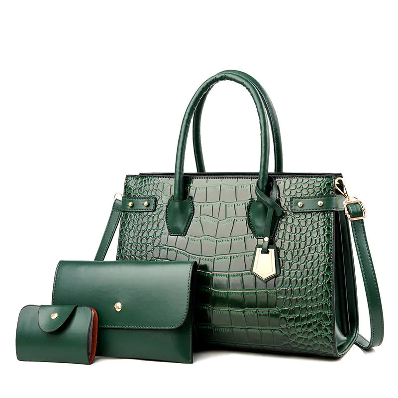 Women's One-Shoulder Handbag Three-Piece Set - Glide Goods LLC