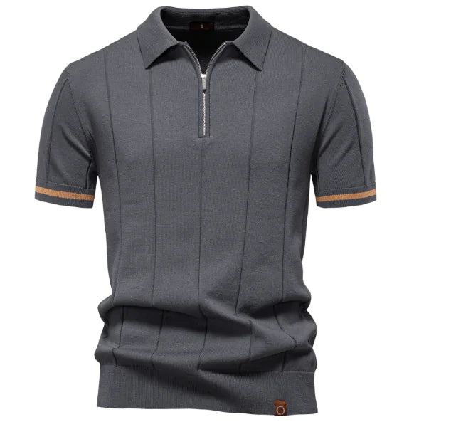 2025 Summer Men's Knit Cotton Polo Shirt (One Piece) - Glide Goods LLC