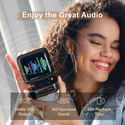 Retro Pixel Art Bluetooth Speaker and Alarm Clock Success Active Submit Title - Glide Goods LLC