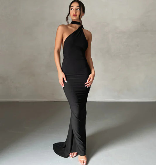 Backless Halter Sheath Dress For Women - Glide Goods LLC