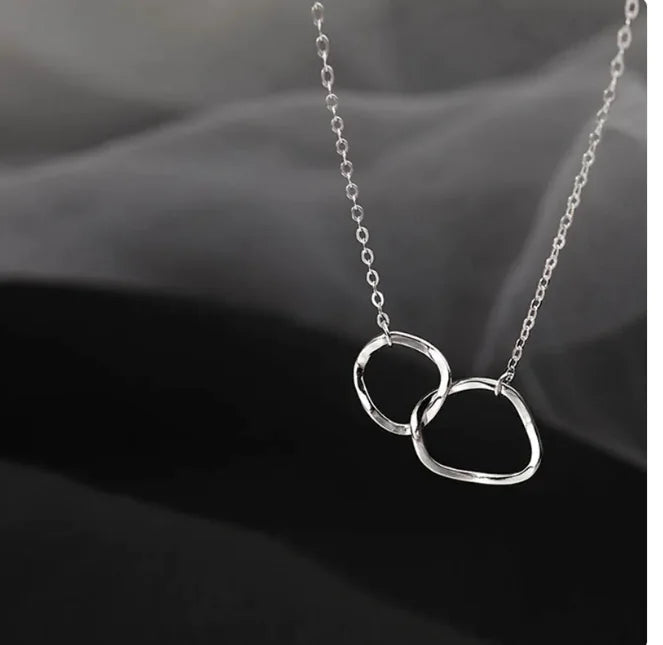 Sterling Silver and Gold Geometric Square Necklace - Glide Goods LLC