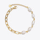 Half Pearl Half Chain Stainless Steel Bracelet - Glide Goods LLC