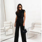 Women's Elegant Summer Two-Piece Set with Top & Pants - Glide Goods LLC