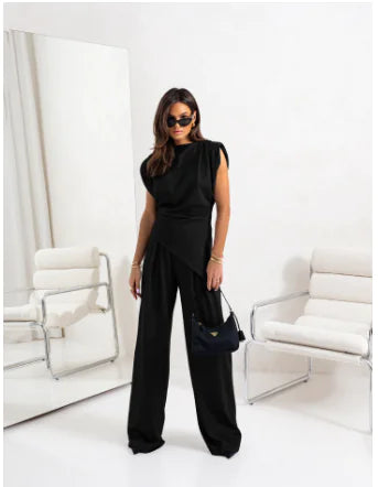 Women's Elegant Summer Two-Piece Set with Top & Pants - Glide Goods LLC