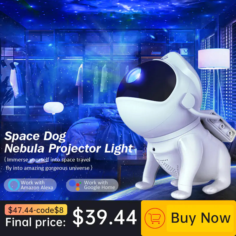 Space Dog Galaxy Star Nebula Projector - Glide Goods LLC