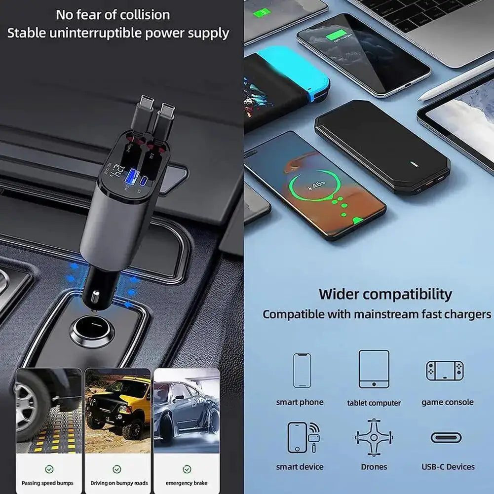 Retractable Car Charger - Glide Goods LLC