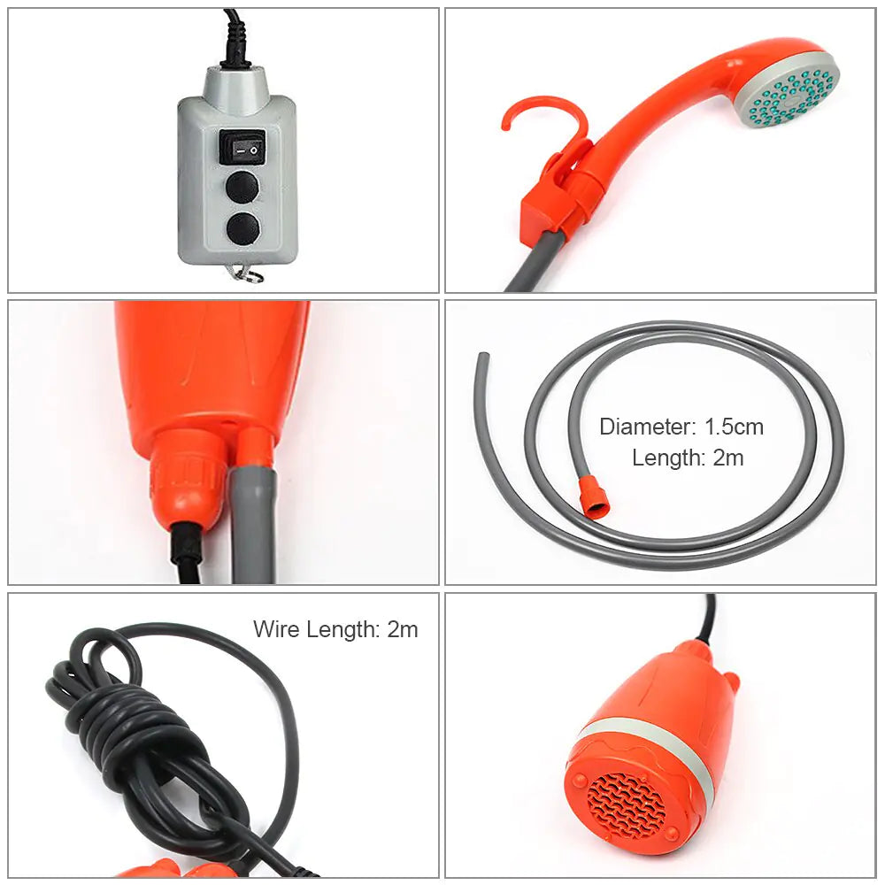 Rechargeable Outdoor Shower. - Glide Goods LLC