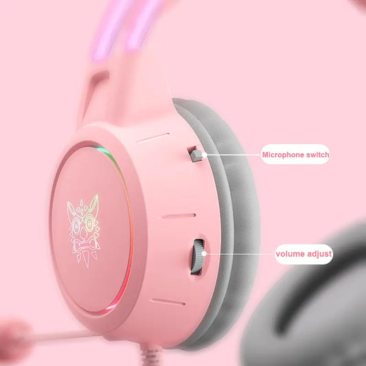RGB Light Gamer Headset Cat Ear Gaming Headphones - Glide Goods LLC