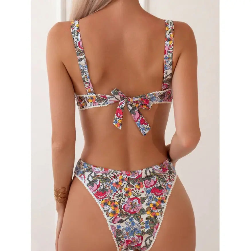Back Knotted Beach Wear Bathing Suit - Glide Goods LLC