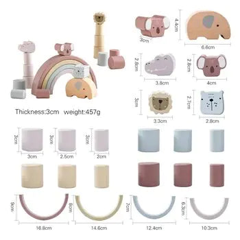 Toys Baby Wooden Constructor - Glide Goods LLC