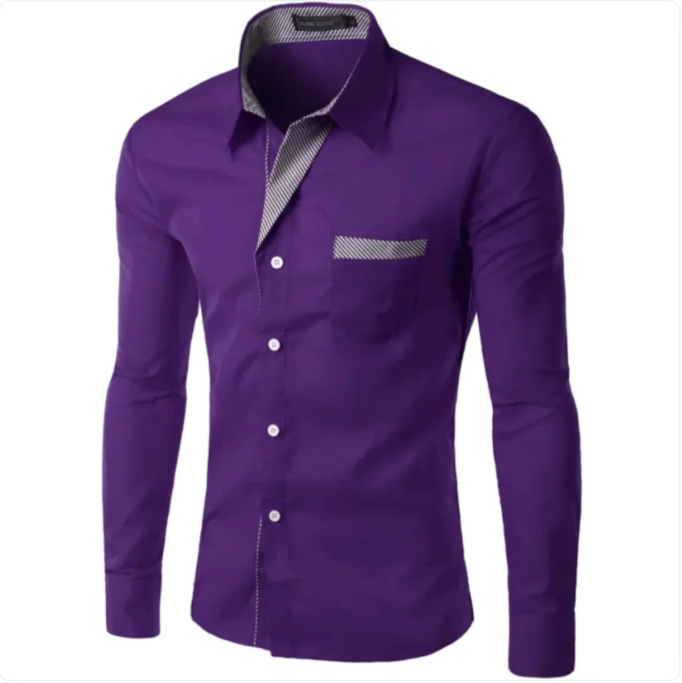 Simple Men's Long Sleeve Shirt - Glide Goods LLC