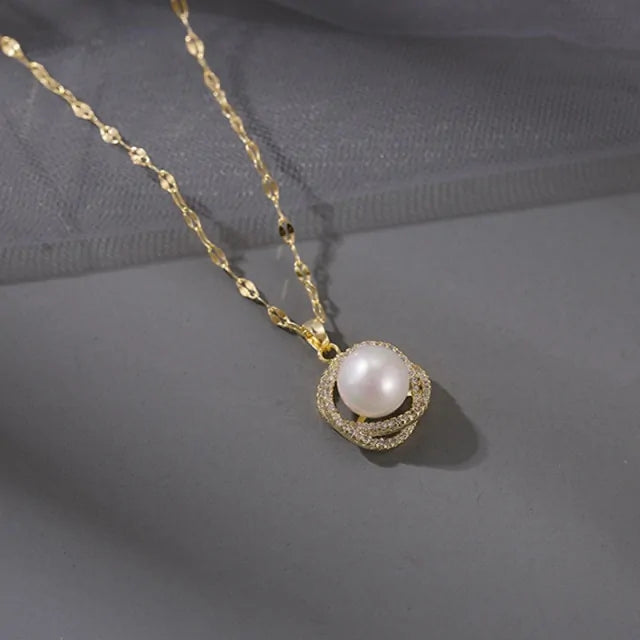 Pearl Earrings and Necklace - Glide Goods LLC