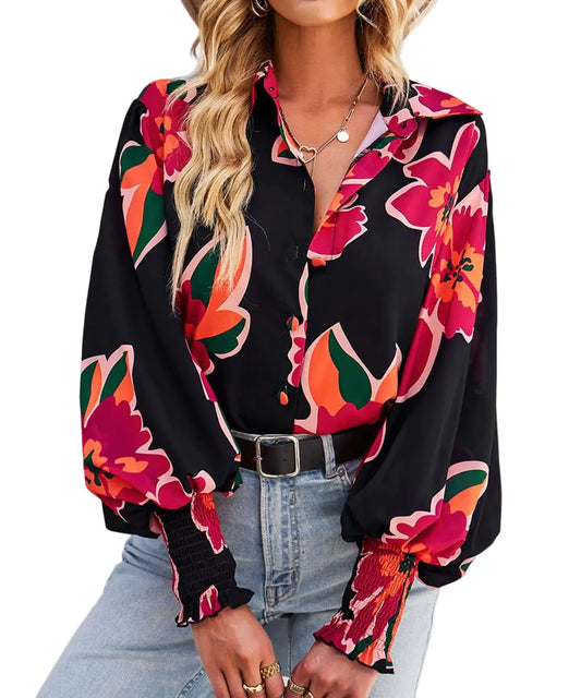 Mincib Women's Floral Print Blouse—Chic &amp; Versatile! 🌸 - Glide Goods LLC
