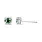 Sterling Silver Rose Cut Treated Green Diamond Solitaire Stud Earrings (0.25 cttw, Green Color, I2-I3 Clarity) - Glide Goods LLC