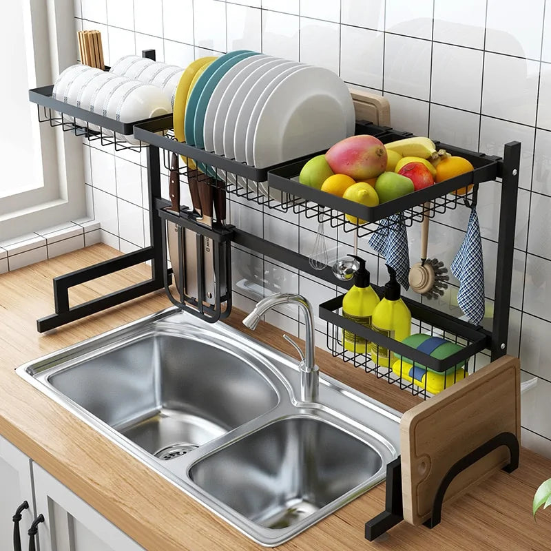Stainless Steel U-shaped Kitchen Dish Rack - Glide Goods LLC