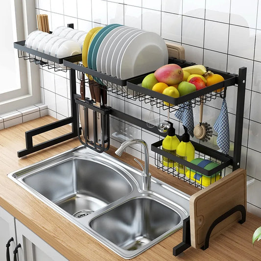 Stainless Steel U-shaped Kitchen Dish Rack - Glide Goods LLC