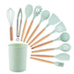 5/12pc Kitchen Utensil Set Wooden Handle - Glide Goods LLC