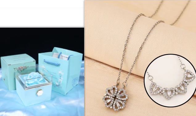 Four-Leaf Clover & Heart Necklace Gift Set - Dainty Gold Jewelry - Glide Goods LLC